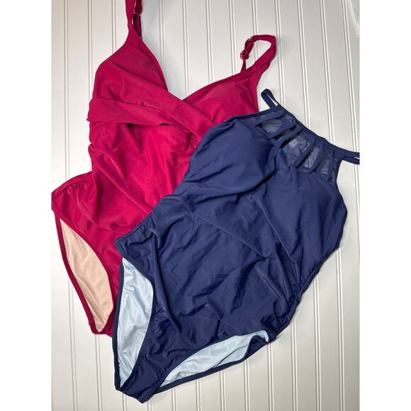 NWT Cupshe One Piece Swimsuit Cutout Tummy Control One Piece Swimsuit BUNDLE XL - Picture 2 of 7